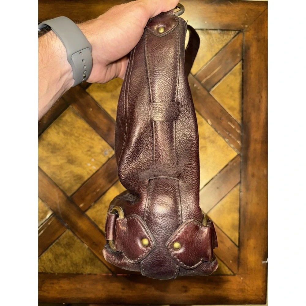 Vintage 2008 Michael Kors Collection‎ Burgundy Brown Leather Hobo Bag - Picture 4 of 9